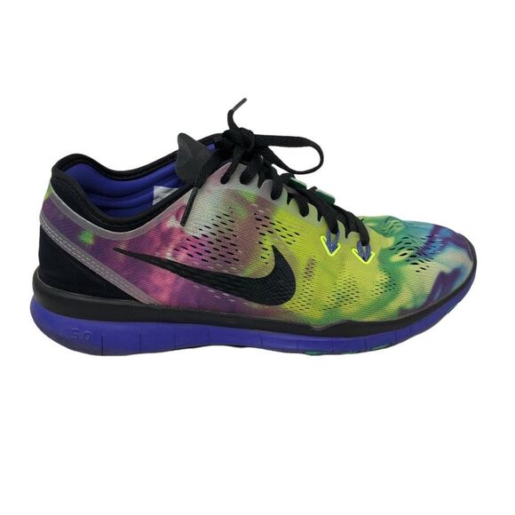 Nike Free 5.0 RT Fit 704695-002 Vibrant Yellow and Purple Sneakers Size 6 - Picture 4 of 10